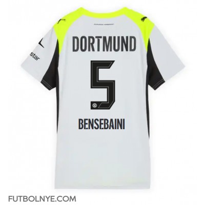 Camiseta Borussia Dortmund Ramy Bensebaini #5 Visitante Equipación para mujer 2025-26 manga corta Camiseta Borussia Dortmund Ramy Bensebaini #5 Visitante Equipación para mujer 2025-26 manga corta